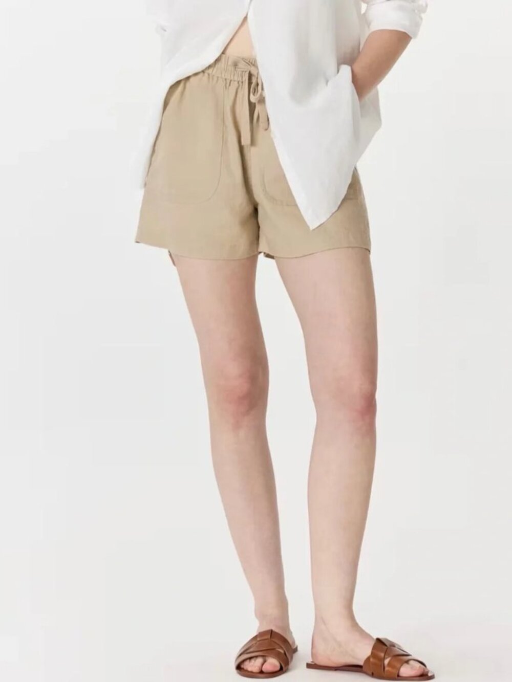 Quince • 100% European Linen Shorts in Driftwood